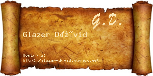 Glazer Dávid névjegykártya